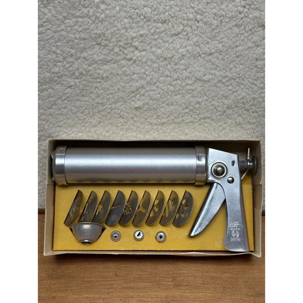 Wear-Ever Cookie Gun and Pastry Decorator Silver Aluminum Vintage Trigger-Quick - Picture 8 of 10